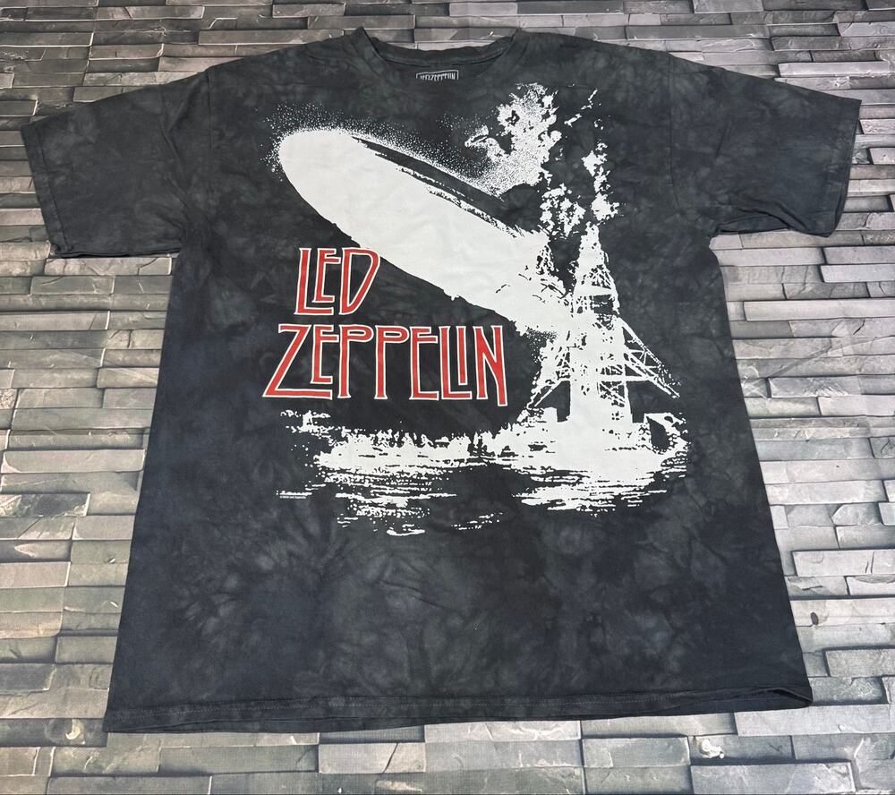 Led Zeppelin Liquid Blue "Exploding Zeppelin" Band Tee